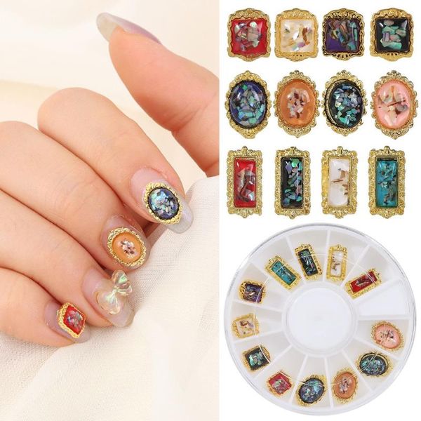 

nail art decorations supplies 12 grids rhinestones kit gems and multi shapes mixed crystal for, Silver;gold