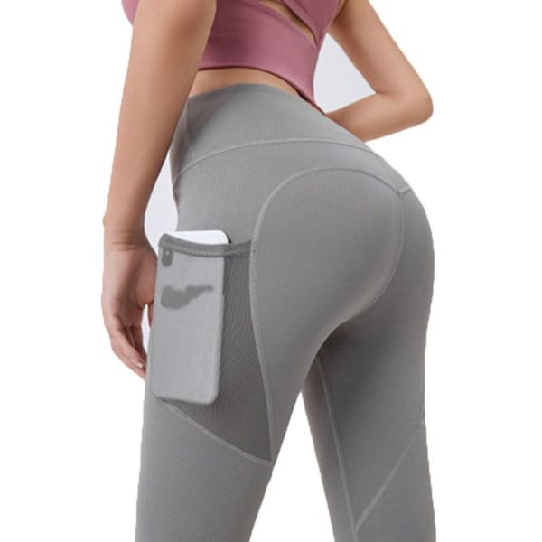 

high waist hip-lifting elastic sports tights mesh side small pockets bodybuilding pants autumn 2021 women's & capris, Black;white