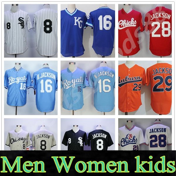 

kc royals jersey men's retro bo jackson white vintage 29 orange stitched memphis chicks university baseball jerseys, Blue;black