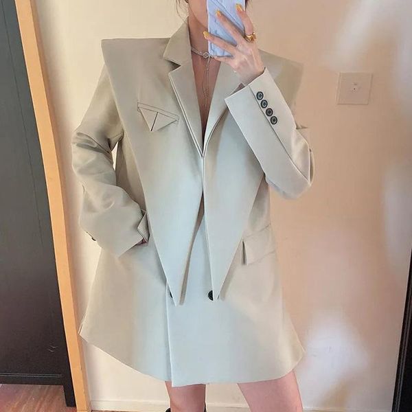 

women's jackets niche style black white solid color double breasted collar short suit coat office lady fashion women outfit, Black;brown