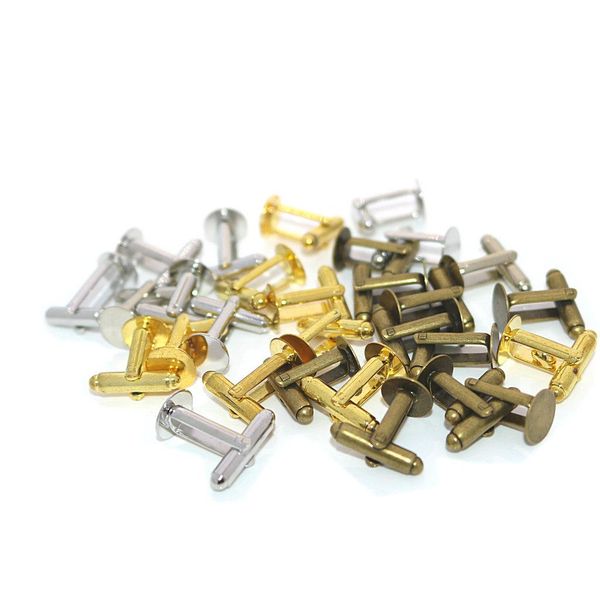 

2022 new shipping 100pcs fashion round metal cufflink backs cuff link backs blanks plate findings cfflink 10mm 12mm 16mm, Silver