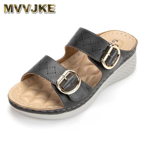 

sandals mvvjke2021 summer shoes woman flat platform women soft leather casual fashion open toe gladiator wedges, Black