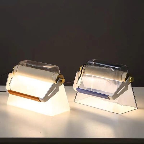 

table lamps postmodern designer creative handbag glass desk lamp bedroom luxury fashion personality iron decorative lighting