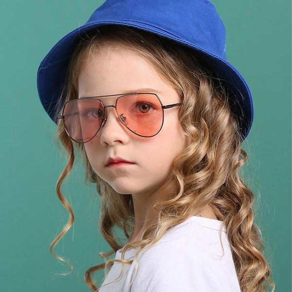 

sunglasses pilot retro kids polarized fashion metal boys girls mirror shades children outdoor travel eyewear uv400, Blue