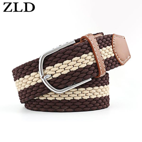 

belts zld est luxury gentleman beltwithout holes men's elastic reversible belt with mixed color stretch woven canvas women's, Black;brown