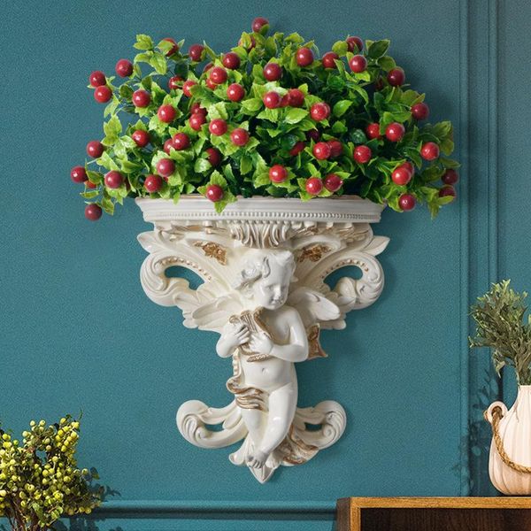 

vases european creative angel wall flower pot vase living room stereo decoration hanging resin crafts wy10248