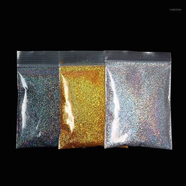 

10g holographic glitter powder laser nail art rose gold silver fine dust shiny supplies for professhionals1, Silver;gold
