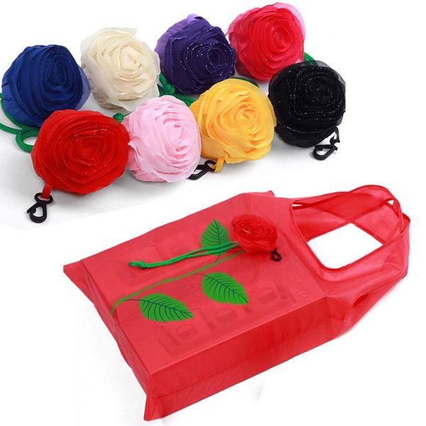 

storage bags fashion rose flowers reusable folding bag tote eco cn