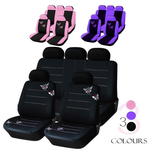 

car seat covers handmade butterfly embroidery cover 100% breathable washable fit most automobile such for kia