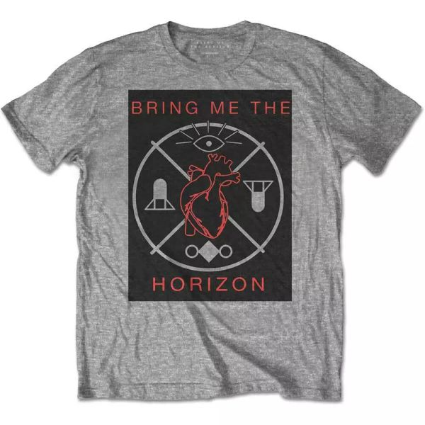 

bring me the horizon heart & symbols licensed men t-shirt, White;black