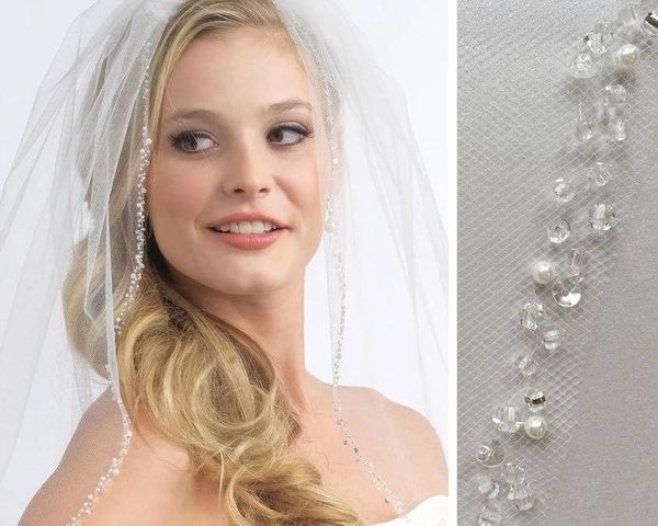 

bridal veils wedding veil pearl crystal ivory long beaded headwear charming accessories fascinators, Black