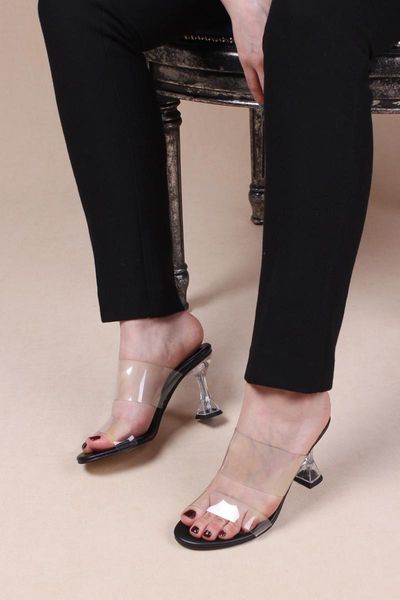 

slippers women's transparent, Black