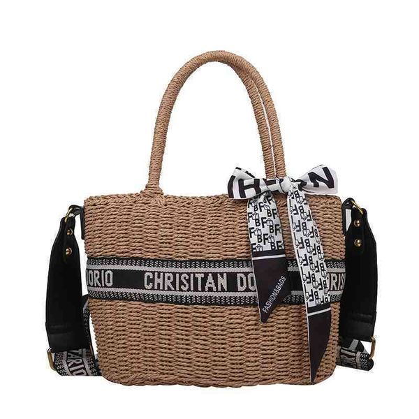 

75% off handbag factory store straw woven bag, portable embroidered basket single shoulder bucket