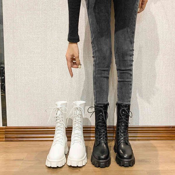 

thick soled raised white martin women's summer thin breathable british fashion ins short motorcycle boots, Black