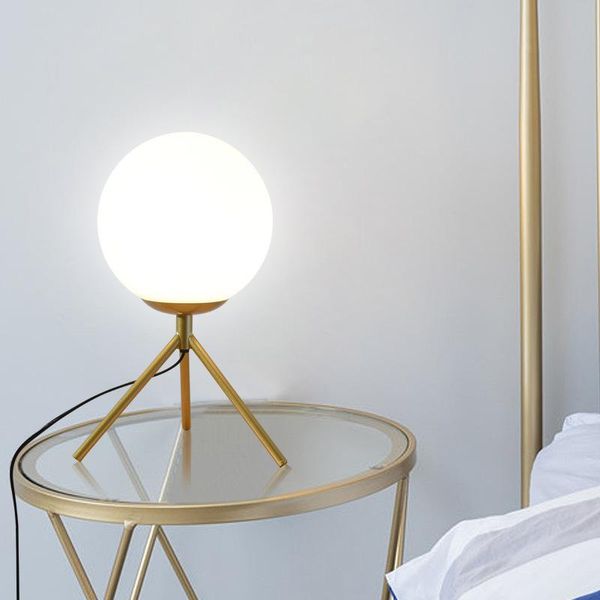 

table lamps post modern led bedside lamp glass ball lampara de mesa noche abajur