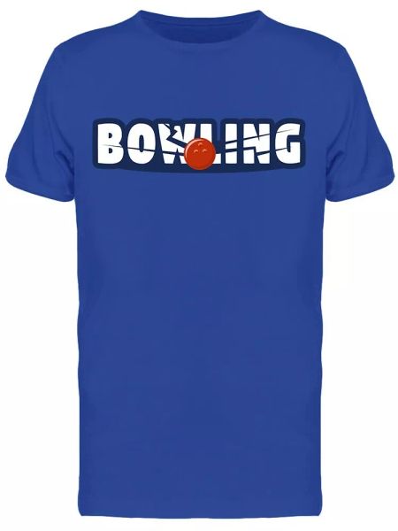 

bowling strike logo lettering tee men's -image by shutterstock, White;black
