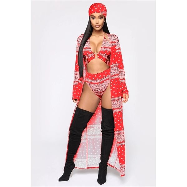 

4pcs/set bikini and cover up set long sleeve ups swimsuit women print bathing suit beachwear swimming 210722, White;black