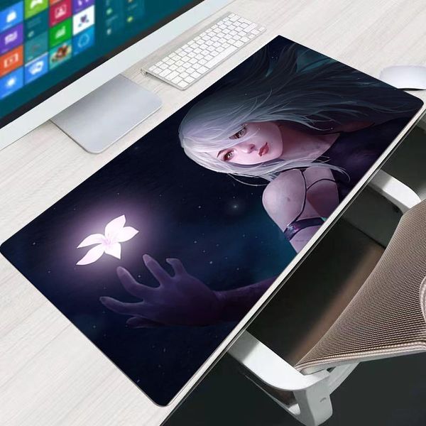 

mouse pads & wrist rests nierautomata girls large pad carpet lappc gamer keyboard mousepad edge white tassel rubber table mat for p