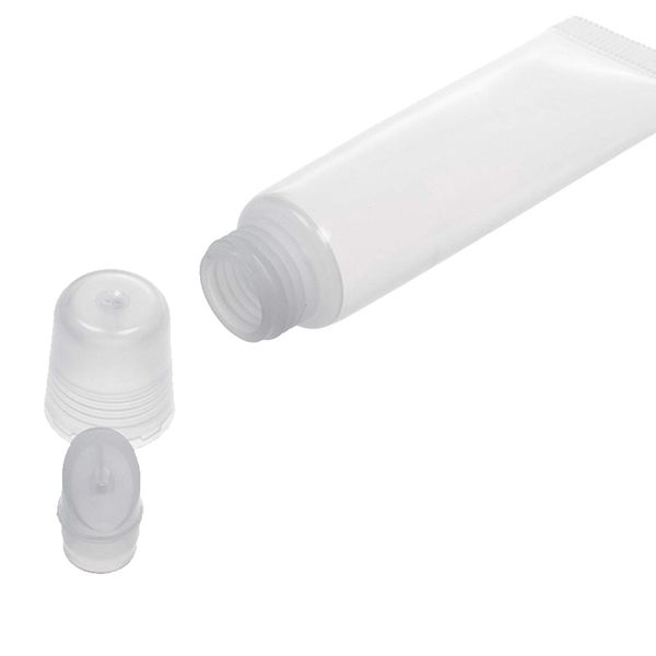 2022 NOVOS 8ML REQUILITABLE CLARO EM VAZIO LIP BALM CONTÊNCIOS SOFT TUBES BALM BABOS Garrafa de brilho Cosméticos Recipientes Cosméticos Composição Acessórios