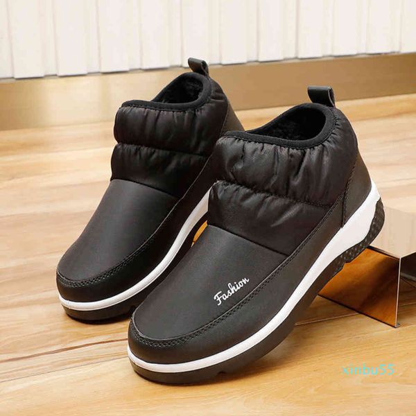 

snow boots women's winter outdoor warm, waterproof and anti-skid low comfortable casual women's shoes, Black