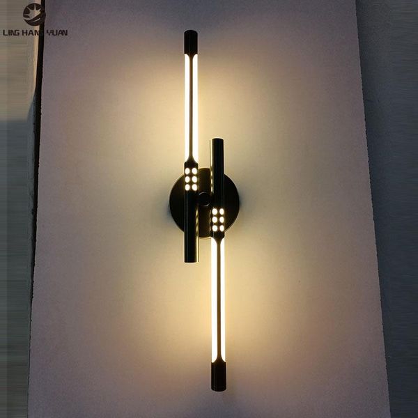 

modern led wall light gold&black sconce lamp bedside for living room dining bedroom copper 6w