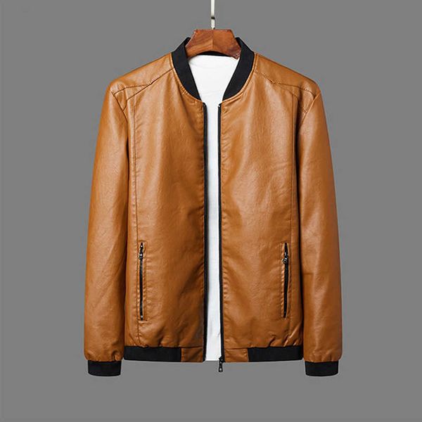 

jackets men brand clothing pu leather jacket men plus size blazer casual mens jackets motorcycle windbreake 5xl 6xl 7xl 8xl plus 210928, Black