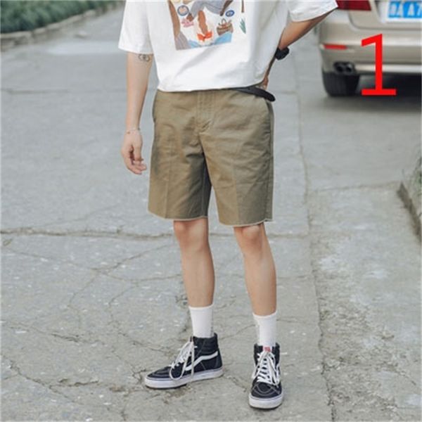 

summer thin section loose straight 5 points pants youth casual ultra-thin five 210420, White;black