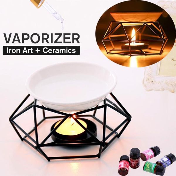 

candle holder aroma burner metal+ceramic oil lamp meditation gifts and crafts essential white fragrance lamps