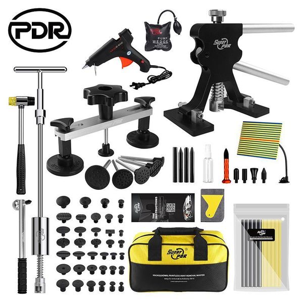 

professional hand tool sets pdr car body paintless dent repair black puller hammer bridge pulling lifter glue sticks line board tools bag se