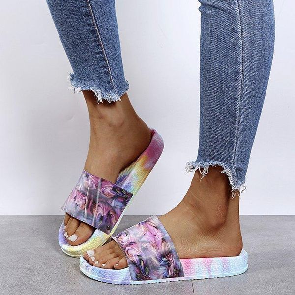 

women's shoes flat-bottom sandals and slippers color shoes, explosive styles fashion versatile personality, Black