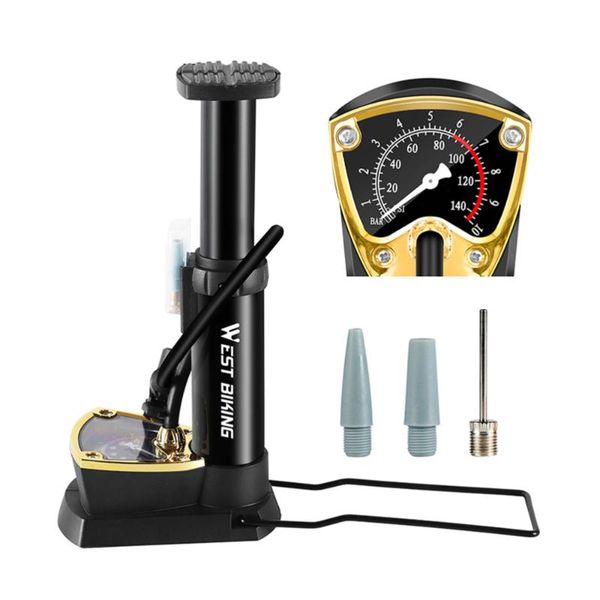 

bike pumps foot pump with pressure gauge portable foldable tire inflator pedal