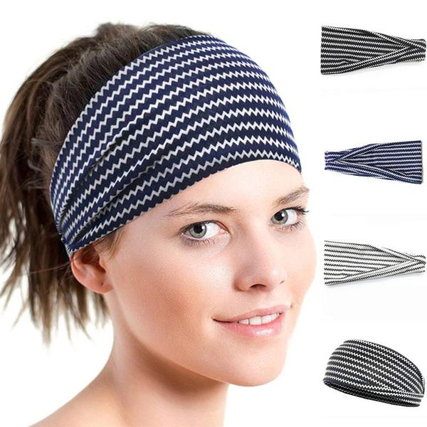 

sweatband wide sport sweat yoga headband stretch head band hair bands strong elastic stretching--perfect #3, Yellow;black