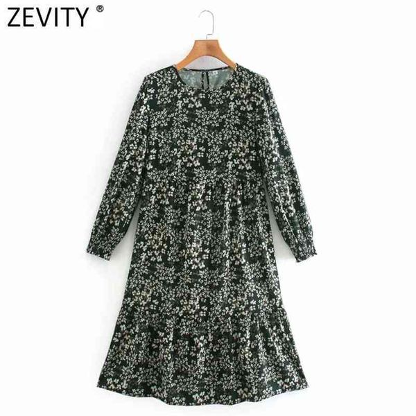 

women fashion o neck colorful dots print pleat ruffles kneeth dress chic lady long sleeve vestido dresses ds4790 210416, Black;gray