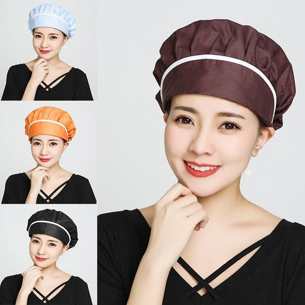 

beanies printed dustproof cooking cap breathable el chef hat elastic kitchen men women workshop working adjustable headscarf