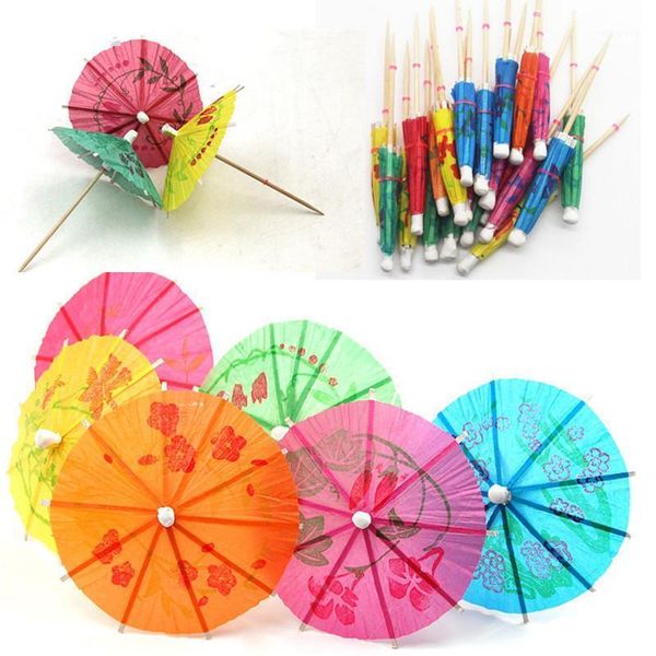 

packaging dinner service 50pcs biodegradable cocktail decorated umbrella shaped bamboo sign disposable straws for wedding party decor event1