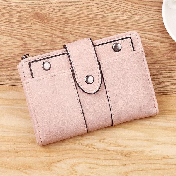 

wallets 2021 retro buckle wallet frosted zipper card holder short coin bag small mini, Red;black
