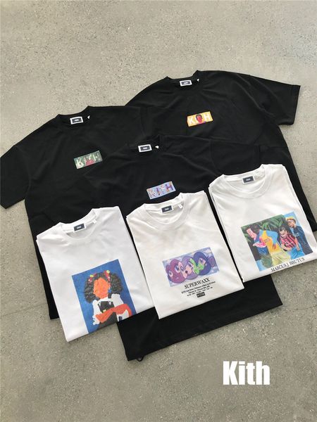 

6colors 2021ss t-shirt men women vintage 1 quality painting print tee short sleeve, White;black