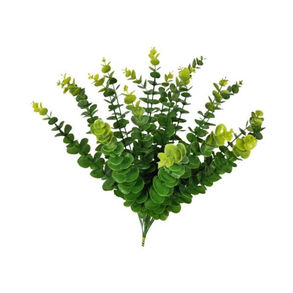 

decorative flowers & wreaths 12pcs simulation eucalyptus leaves plastic leafs rattan fake plant home decoration green