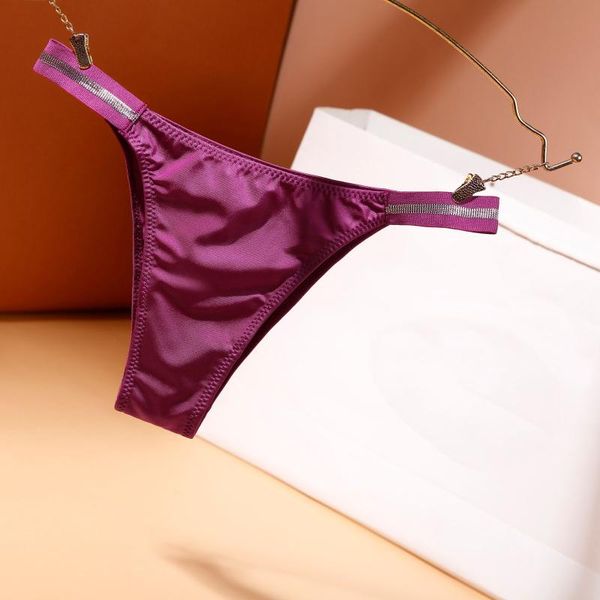 

women's panties women lingerie temptation low-waist thong transparent underwear hollow out string crotch seamless brief, Black;pink