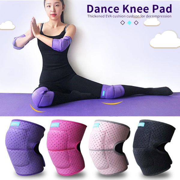 

elbow & knee pads thicken for girls women dancers protective cushion with anti-slip silicone breathable soft eva guards, Black;gray