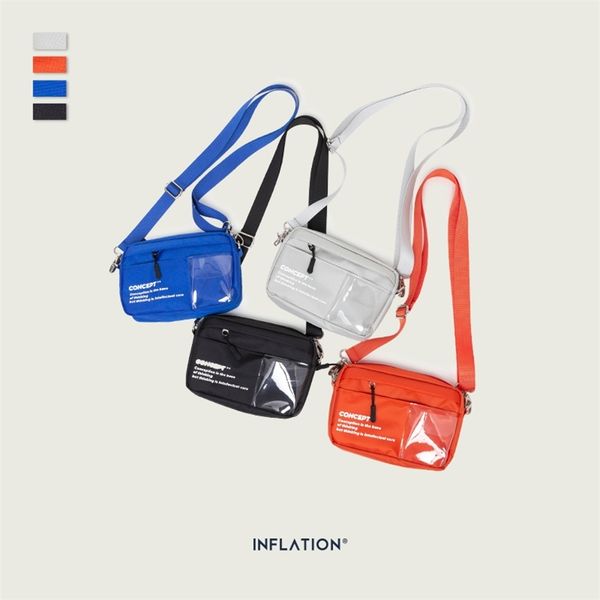 

inflation men fashion messenger bags pvc shoulder mini mobile phone sports solid waist casual pack 239ai 210823