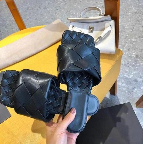 

luxury designer sandals summer slipper women leather mules squared sole the lido sandal party slippers outdoor shoes with box, Black