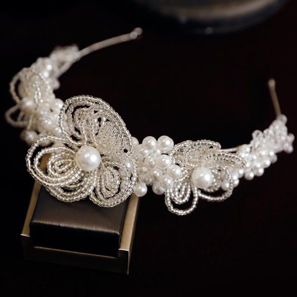 

hair clips & barrettes pearl crown bridal wedding band accessories headwear crystal headband diadema crowns for girl tiara bands bijoux, Golden;silver