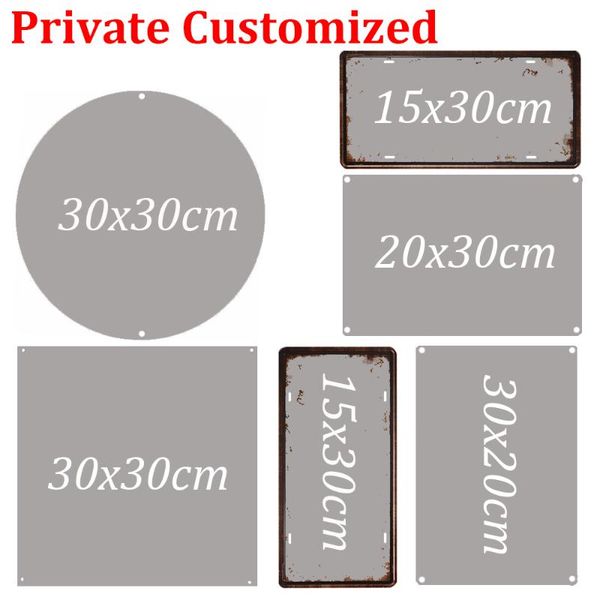 

metal painting retro tinplate customize shabby chic poster vintage tin sign round square rectangle wall decor 15cm/20cm/30cm