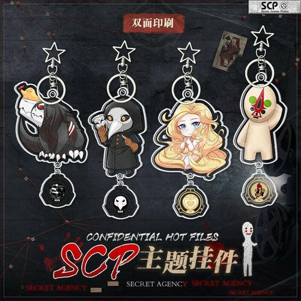 

keychains scp special containment procedures foundation 173 049 682 166 acrylic keychain key ring pendant, Silver