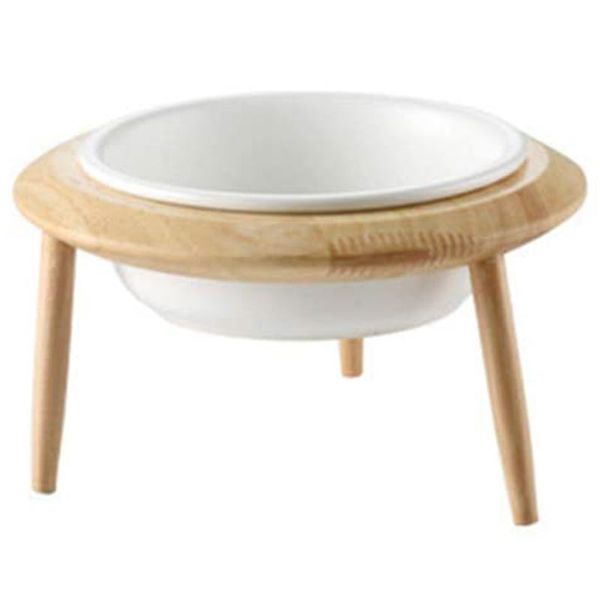 

dog bowls & feeders ceramic wooden bowl for cats, high flying saucer, cat bowl, adjustable elevated pet trumpet