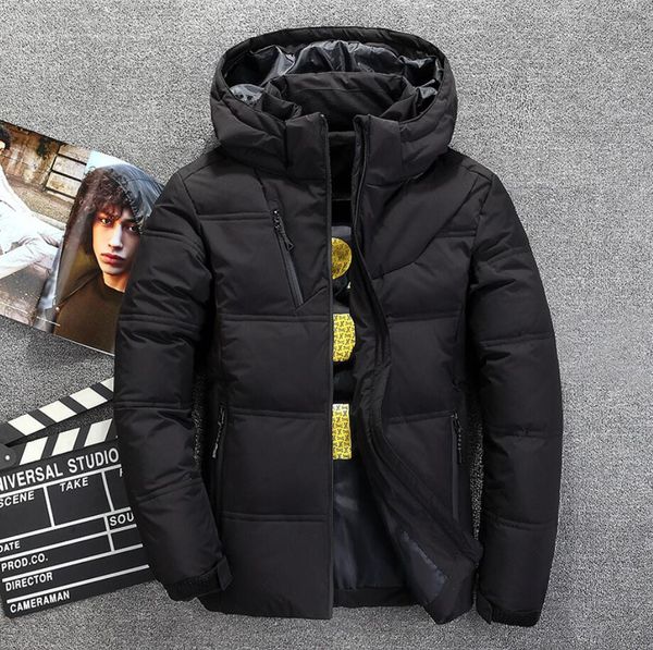 

north the winter clothing men down jackets parkas keep warm down coat softshell hats thick outdoor outerwear face mens jacket, Black