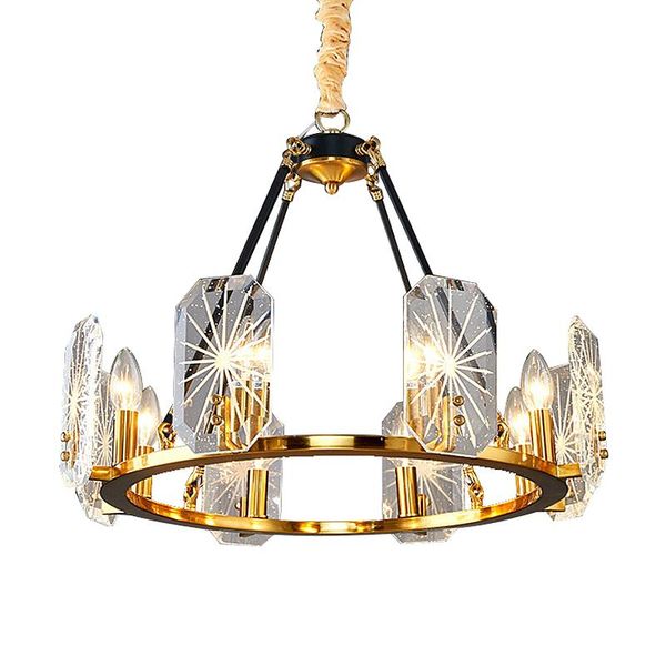

pendant lamps large square k9 crystal chandelier for dinning room modern luxury hang lamp led black pendent light round suspension droplight