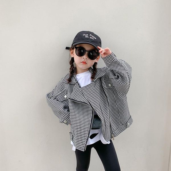 

jackets 2021 autumn girls cool fashion plaid coat baby kids children long sleeve jacket, Blue;gray