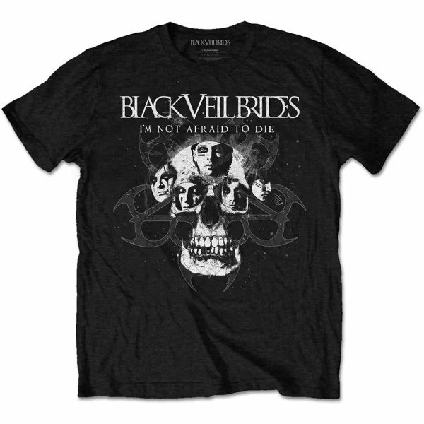 

black veil brides not afraid to die official t-shirt men unisex, White;black